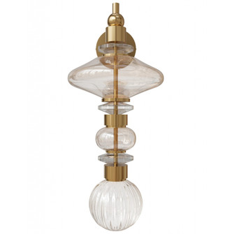 Avra 22''H Wall Sconce in Aged Brass/Champagne Glass (4450|HF8900-AB)