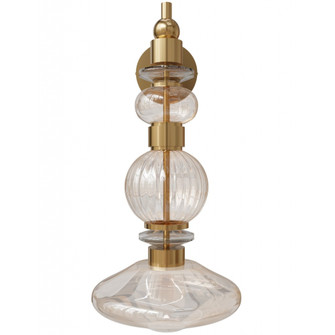 Avra 20''H LED Wall Sconce in Aged Brass/Champagne Glass (4450|HF8901-AB)