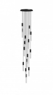 Strand 15-Light Multi Pendant in Black with Laser Cut Spiral Glass (4450|HF3315-BK)