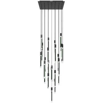 Alpine 31-Light 36''W LED Chandelier in Black with Black Jade Crystals (4450|HF5431-BLK-JAD)