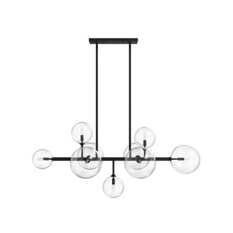 Delilah 9-Light 51''W Chandelier in Black/Clear Glass (4450|HF4209-BK)