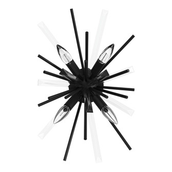 Palisades 12''W Wall/Ceiling Light in Black/Clear Glass (4450|HF8204-BK)