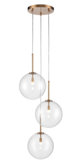 Delilah 3-Light Multi Pendant in Aged Brass with Clear Glass (4450|HF4233-AB)