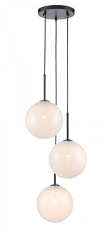Delilah 3-Light 17''W Chandelier in Black/Translucent White Glass (4450|HF4233-BK-WHT)