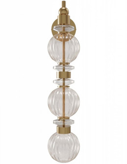 Avra 27'' LED Wall Sconce in Aged Brass with Clear Glass Accent (4450|HF8903-AB)