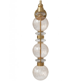 Avra 27''H LED Wall Sconce in Aged Brass/Champagne Glass (4450|HF8903-AB)