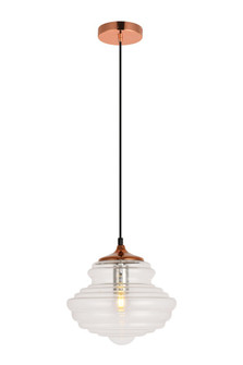 Topper Collection Pendant D10.6 H10.5 Lt:1 Copper and clear Finish (758|LDPD2103)