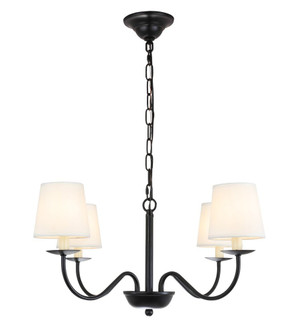 Eclipse 4 light Black and White shade chandelier (758|LD6103D25BK)