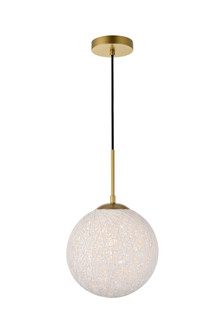 Malibu 1 Light Brass Pendant With paper string ball (758|LD2233BR)