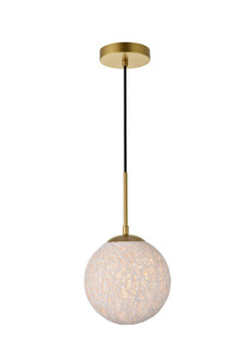 Malibu 1 Light Brass Pendant With paper string ball (758|LD2232BR)