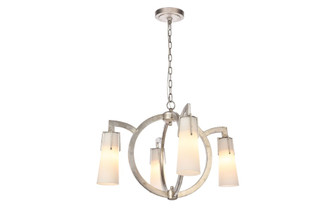 Harlow Nights 4 Light antique silver Leaf Chandelier (758|1542D28ASL)