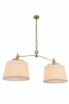 Cara Collection Chandelier L:48 W:18 H:26 Lt:2 Burnished Brass Finish (758|1485G48BB)