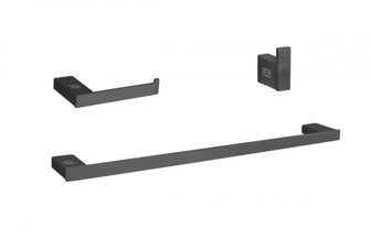 Bathroom hardware set 24''x2.9''+7''x2.9''+2.2''x1.5'' matte black (758|HWB-13S3HMBK)