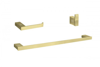 Bathroom hardware set 24''x2.9''+7''x2.9''+2.2''x1.5'' brushed gold (758|HWB-13S3HBGD)