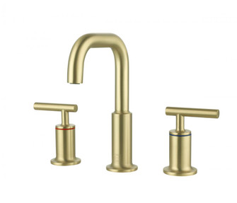 Tobias 8 Inch Widespread Double Handle Bathroom Faucet in Brushed Gold (758|FAV-1010BGD)