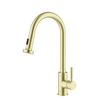 Sem Single Handle Pull Down Sprayer Kitchen Faucet in Brushed Gold (758|FAK-309BGD)