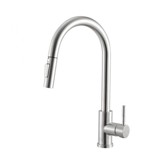 Luca Single Handle Pull Down Sprayer Kitchen Faucet with touch sensor in Brushed Nickel (758|FAK-306BNK)