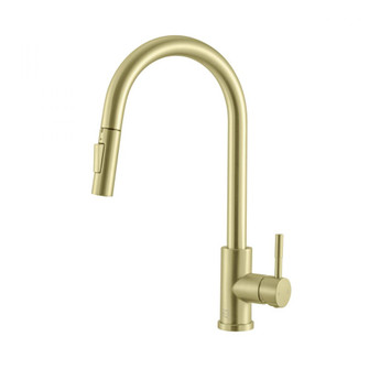 Jack Single Handle Pull Down Sprayer Kitchen Faucet in Brushed Gold (758|FAK-302BGD)