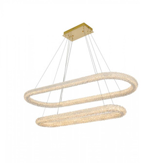 Bowen Hang L50.5''+L41'' W20'' H12''  LED 108W DIM 3CCT  Satin Gold (758|3800G50L2SG)