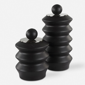 Uttermost Accordion Black Wood Containers Set/2 (85|18137)