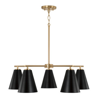 28''W x 8.25''H 5-Light Chandelier in Matte Brass and Black (8583|AA1040RK)