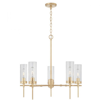 5-Light Chandelier in Soft Gold with Clear Glass (8583|AA1017SF)