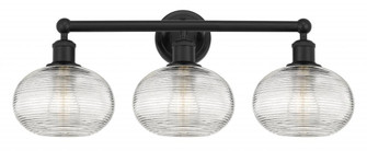 Ithaca - 3 Light - 26 inch - Matte Black - Bath Vanity Light (3442|616-3W-BK-G555-8CL)