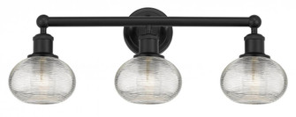 Ithaca - 3 Light - 24 inch - Matte Black - Bath Vanity Light (3442|616-3W-BK-G555-6CL)