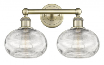 Ithaca - 2 Light - 17 inch - Antique Brass - Bath Vanity Light (3442|616-2W-AB-G555-8CL)