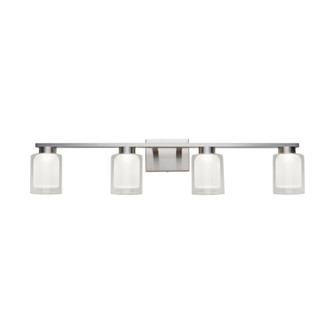 Saville Collection 4-Light Bathroom Vanity Fixture Brushed Nickel (12|AC7394BN)