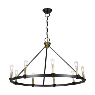 Notting Hill Collection 9-Light Chandelier Black and Brushed Brass (12|AC11989BB)