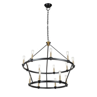 Notting Hill Collection 15-Light Chandelier Black and Brushed Brass (12|AC11985BB)