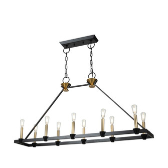 Notting Hill Collection 10-Light Island/Pool Table Black and Brushed Brass (12|AC11980BB)