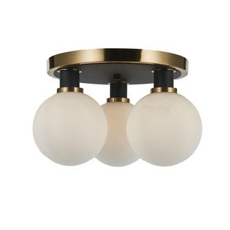 Gem Collection 3-Light Semi-Flush Mount Black and Brushed Brass (12|AC11873WH)