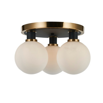 Gem Collection 3-Light Semi-Flush Mount Black and Brushed Brass (12|AC11873WH)