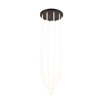 Cascata Collection 5-Light Chandelier Black and Brushed Brass (12|AC6812BK)