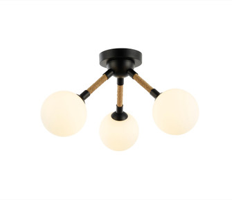 Capilano Collection 3-Light Semi-Flush Mount Black (12|AC11843BK)