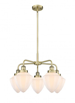 Bullet - 5 Light - 24 inch - Antique Brass - Chandelier (3442|916-5CR-AB-G661-7)