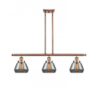 Fulton - 3 Light - 36 inch - Antique Copper - Stem Hung - Island Light (3442|916-3I-AC-G173)