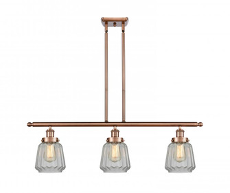 Chatham - 3 Light - 36 inch - Antique Copper - Stem Hung - Island Light (3442|916-3I-AC-G142)