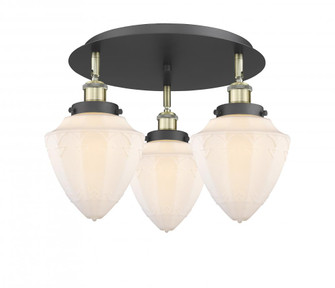 Bullet - 3 Light - 18 inch - Black Antique Brass - Semi-Flush Mount (3442|916-3C-BAB-G661-7)