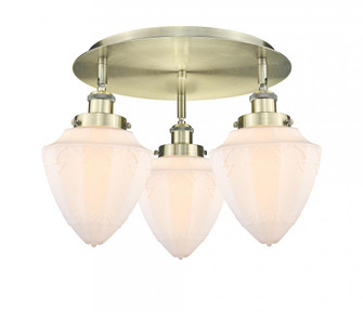Bullet - 3 Light - 18 inch - Antique Brass - Semi-Flush Mount (3442|916-3C-AB-G661-7)
