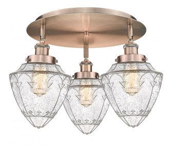 Bullet - 3 Light - 18 inch - Antique Copper - Semi-Flush Mount (3442|916-3C-AC-G664-7)