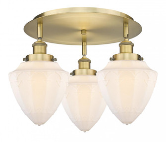 Bullet - 3 Light - 18 inch - Brushed Brass - Semi-Flush Mount (3442|916-3C-BB-G661-7)
