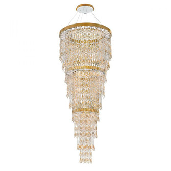 Pavona 86in 120-277V Foyer Pendant in Heirloom Gold with Clear Radiance Crystal (168|S9192-22R)