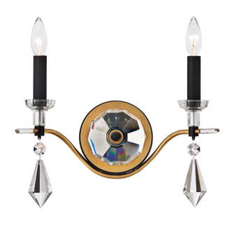 Tempest 2 Light 120V Wall Sconce in Soft Gold/Black with Clear Radiance Crystal (168|S5602-709/18R)