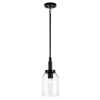 Madden 15 Inch 1 Light Mini Pendant with Clear Glass in Black (10687|52725BK)