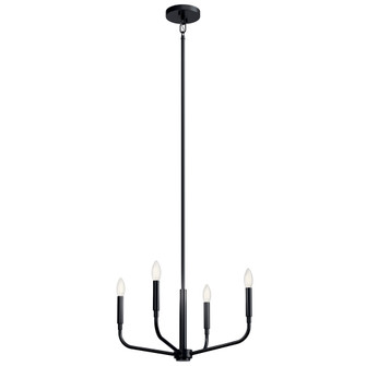Madden 20 Inch 4 Light Convertible Chandelier in Black (10687|52716BK)
