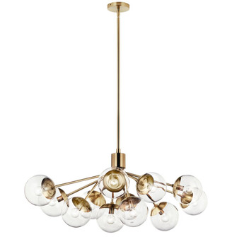 Silvarious 48 Inch 12 Light Linear Convertible Chandelier with Clear Glass in Champagne Bronze (10687|52703CPZCLR)