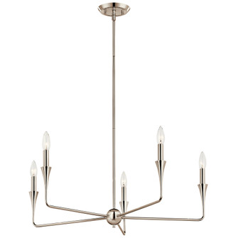 Alvaro 30 Inch 5 Light Chandelier in Polished Nickel (10687|52689PN)